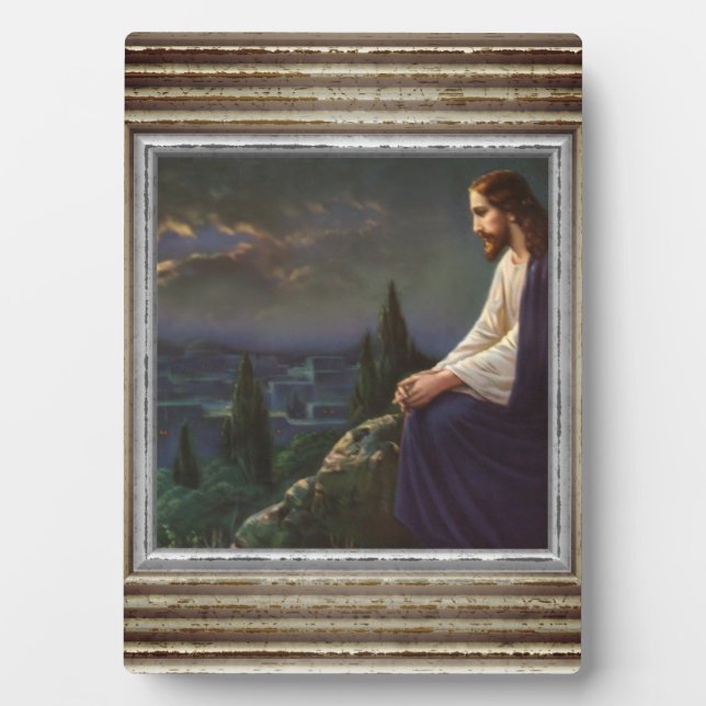 Jesus On A Mountain Plaque (Front)
