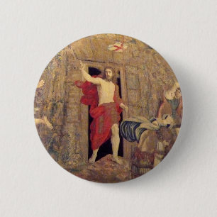 Jesus on Resurrection Tapestry in the Vatican 6 Cm Round Badge