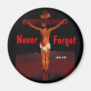Jesus on the cross Bible Quote Magnet