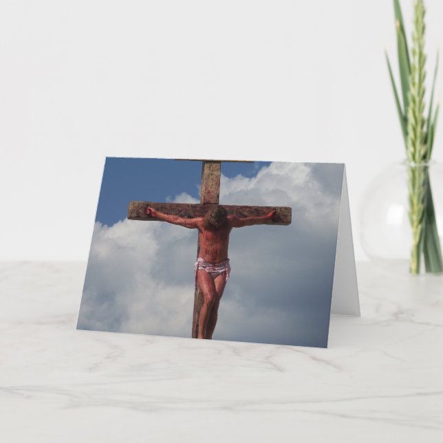 Jesus on the cross Easter Greeting Card photo art (Front)