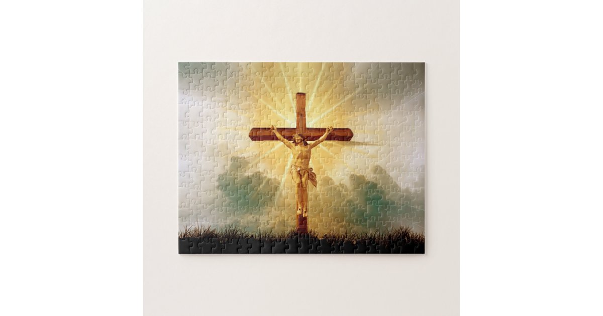 JESUS ON THE CROSS JIGSAW PUZZLE | Zazzle