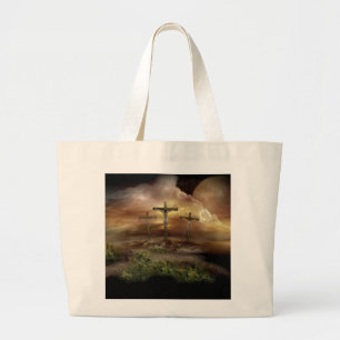 JESUS ON THE CROSS LARGE TOTE BAG