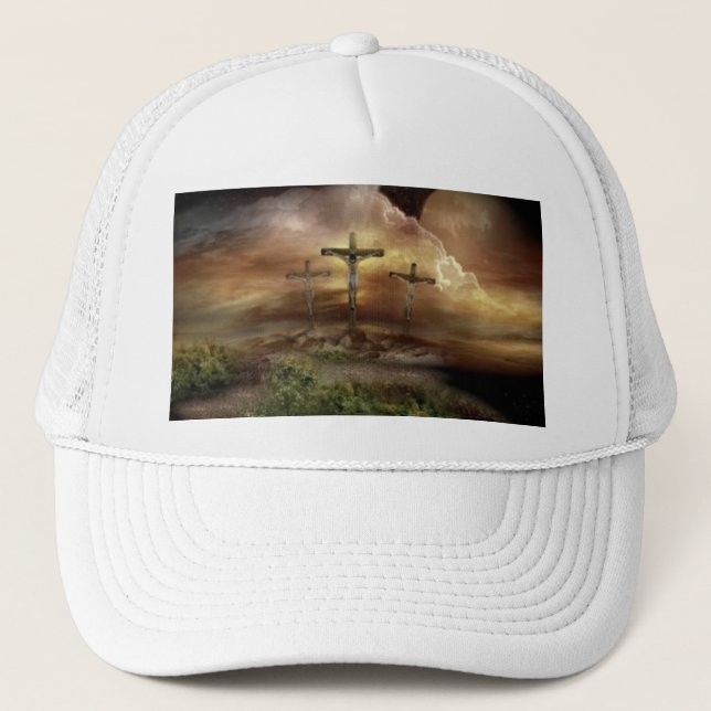 JESUS ON THE CROSS TRUCKER HAT (Front)