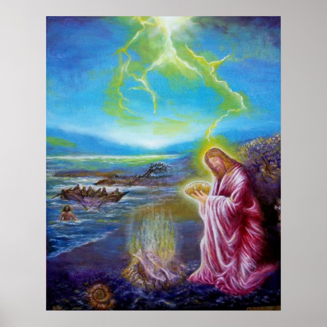 JESUS ON THE SEASHORE ,St John 21 Poster (Front)