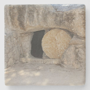 Jesus Open Tomb Square Coaster