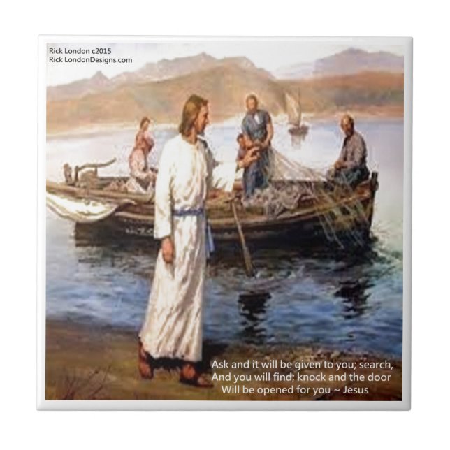 Jesus & Opening Doors Quote Ceramic Tile (Front)