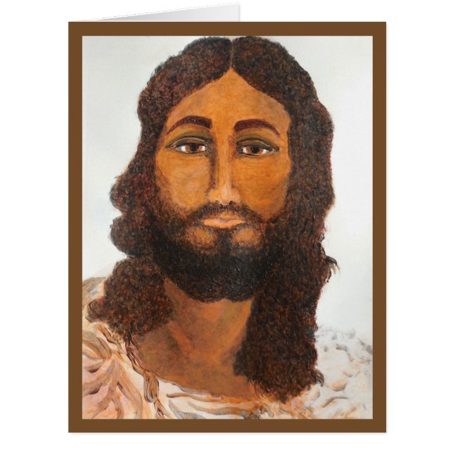 Jesus original painting print card. (Front)