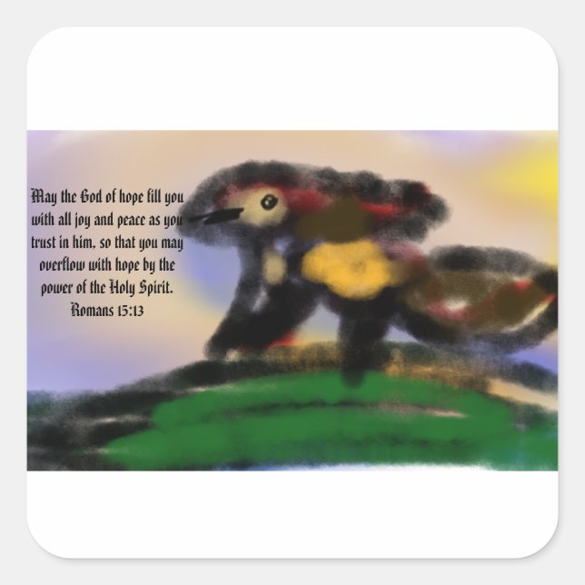 jesus overflew square sticker (Front)