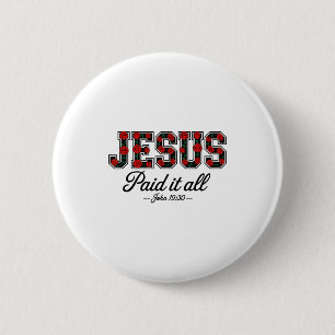 Jesus Paid It All Boho Floral Roses Christian Bibl 6 Cm Round Badge