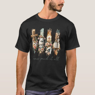 Jesus Paid It All Christian Cross Vintage Religiou T-Shirt