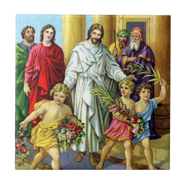 Jesus Palm Sunday Tile (Front)