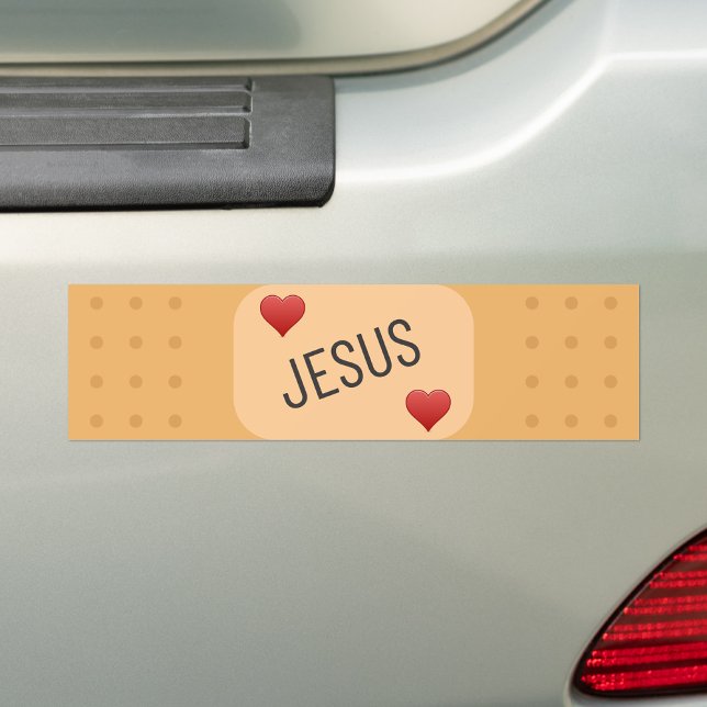Jesus Patch / bandaid, Jesus cures wounds Bumper Sticker (Creator Uploaded)