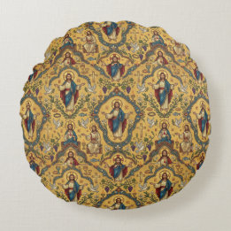 Jesus Pattern Round Cushion