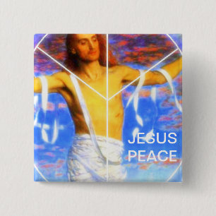 JESUS PEACE 15 CM SQUARE BADGE
