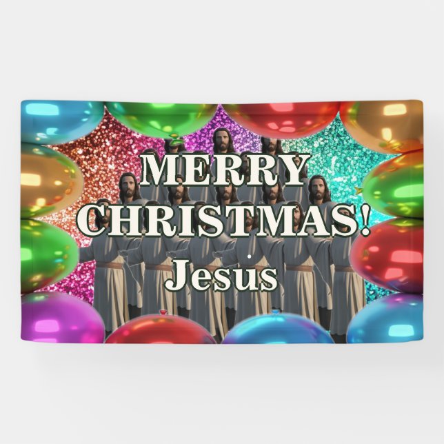 Jesus Personalised character birthday banner (Horizontal)