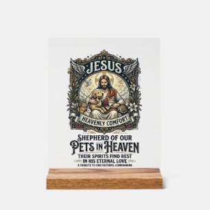 Jesus Pet Memorial Remembrance Shirt Christian Gra Acrylic Sign