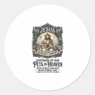 Jesus Pet Memorial Remembrance Shirt Christian Gra Classic Round Sticker
