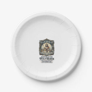 Jesus Pet Memorial Remembrance Shirt Christian Gra Paper Plate