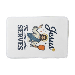 Jesus Pickleball The One Who Serves Shirt Bath Mat
