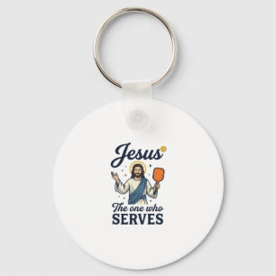 Jesus Pickleball The One Who Serves Shirt Key Ring