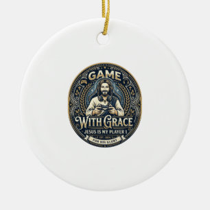 Jesus Pickleball Vintage Shirt Christian Graphic_1 Ceramic Ornament