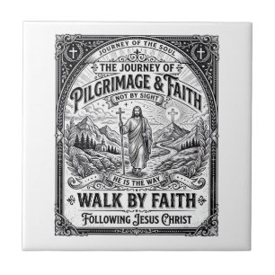 Jesus Pilgrimage Camino Holy Journey Ceramic Tile
