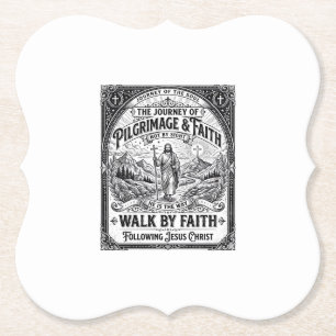 Jesus Pilgrimage Camino Holy Journey Paper Coaster