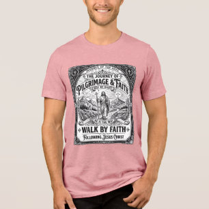Jesus Pilgrimage Camino Holy Journey Tri-Blend Shirt
