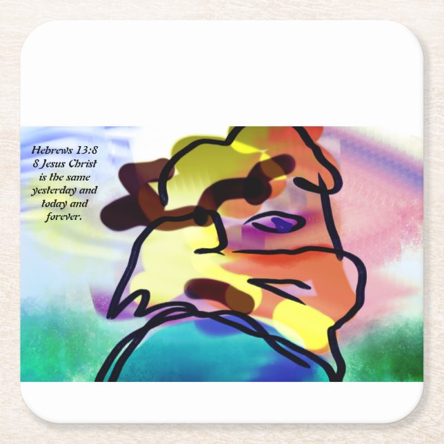 Jesus plan friend  square paper coaster (Front)