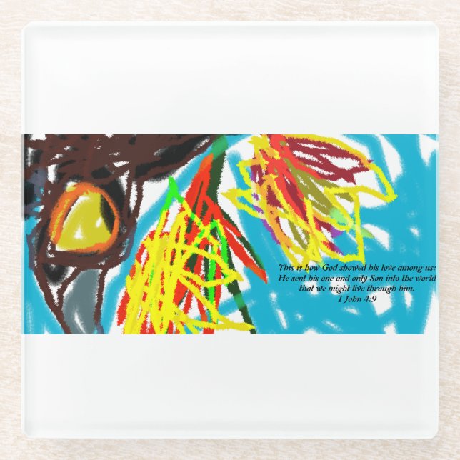 Jesus plan love  glass coaster (Front)