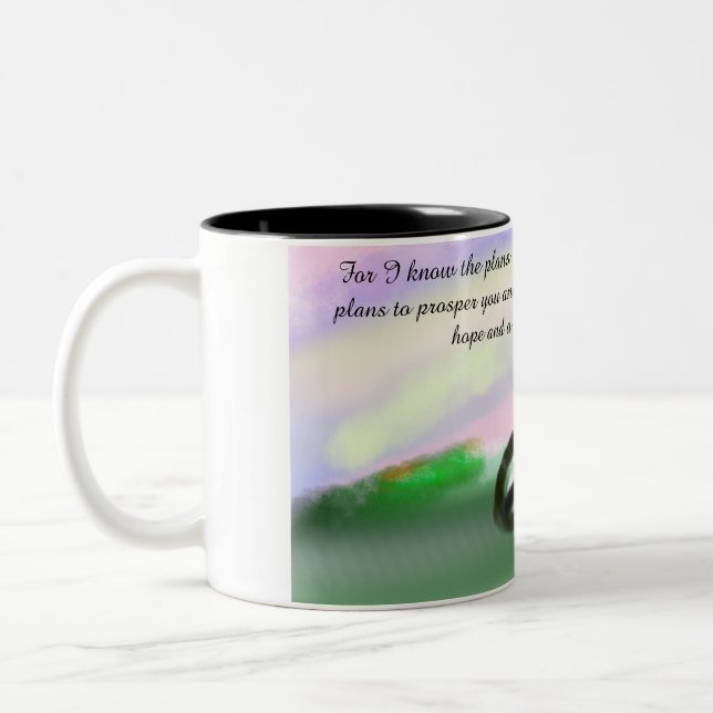 jesus plan  Two-Tone coffee mug (Left)