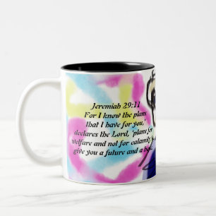 jesus plan Two-Tone coffee mug