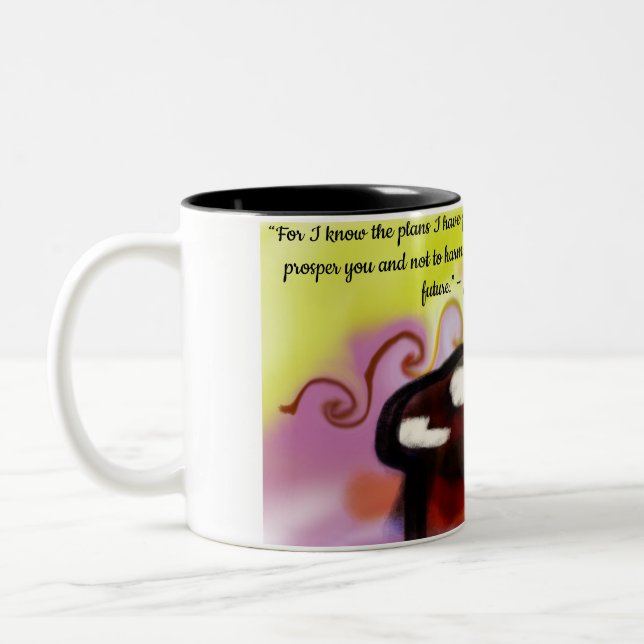 jesus plan  Two-Tone coffee mug (Left)