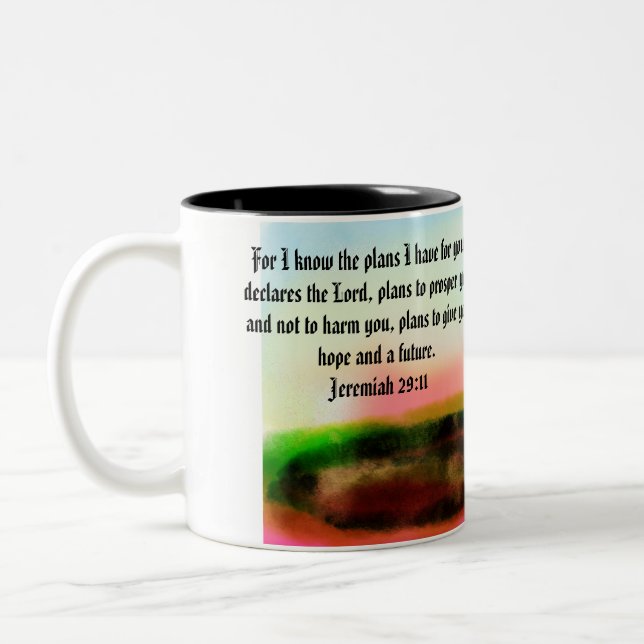 jesus plan  Two-Tone coffee mug (Left)