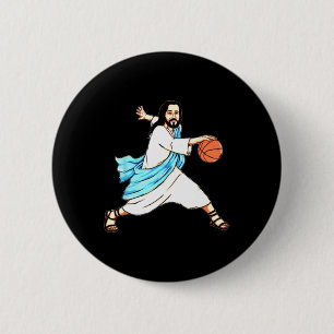 Jesus Play Basketball Fun Christmas 6 Cm Round Badge