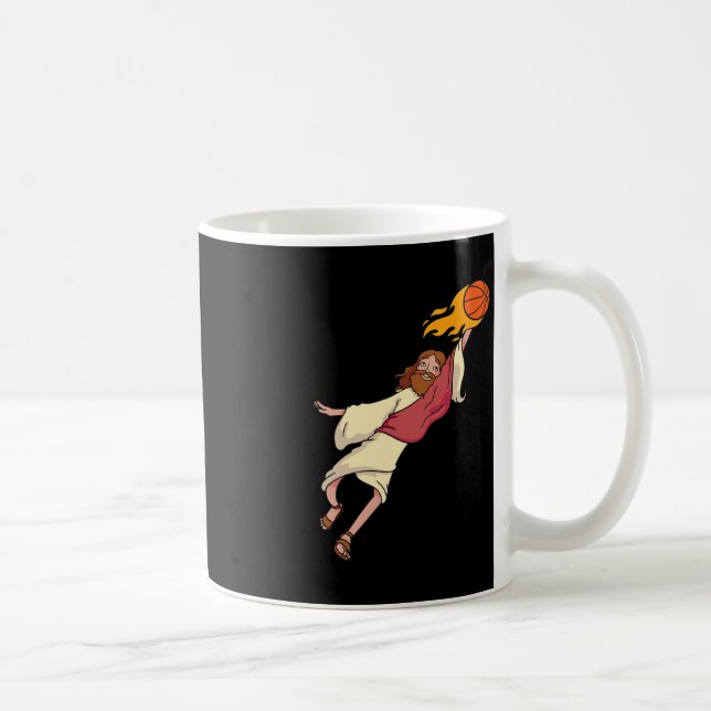 Jesus Playing Basketball  Coffee Mug (Right)