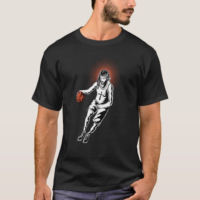 Jesus playing basketball T-Shirt (Front)