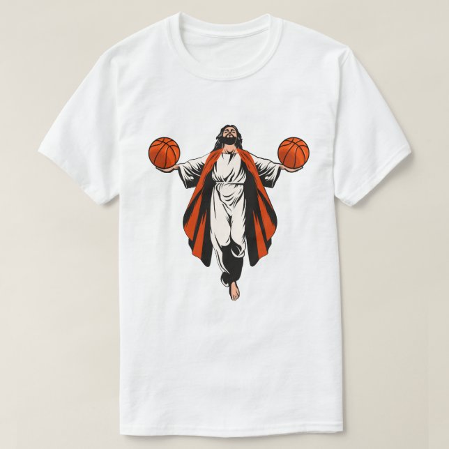 Jesus playing basketball T-Shirt (Design Front)