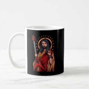 Jesus Playing Heavy Metal Guitar Coffee Mug