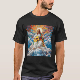 Jesus playing the acoustic guitar in heaven T-Shirt
