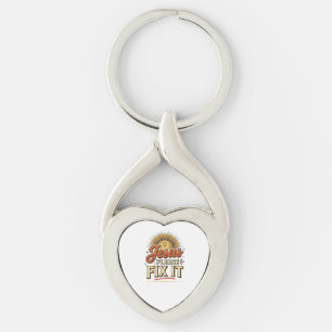 Jesus Please Fix It Vintage Christian Typography D Key Ring