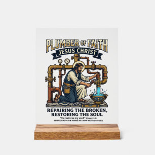 Jesus Plumber Graphic Tee Christian Art_1 Acrylic Sign