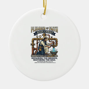 Jesus Plumber Graphic Tee Christian Art_1 Ceramic Ornament