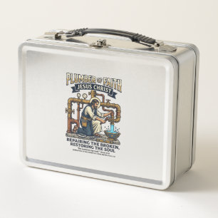 Jesus Plumber Graphic Tee Christian Art_1 Metal Lunch Box