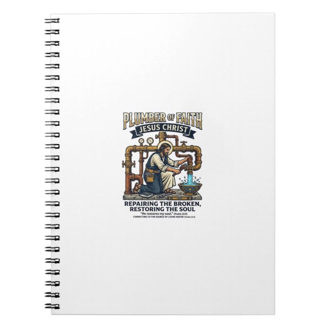 Jesus Plumber Graphic Tee Christian Art_1 Notebook (Front)