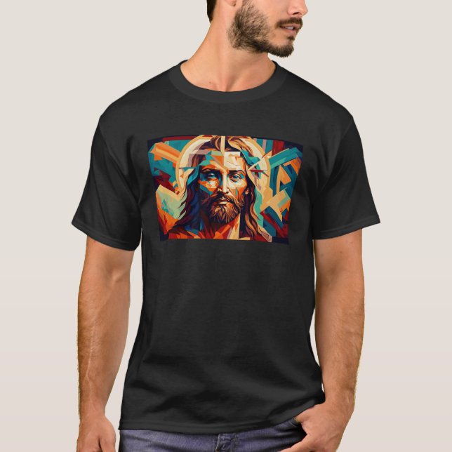 Jesus Portrait Lord Christian Christianity Christ  T-Shirt (Front)