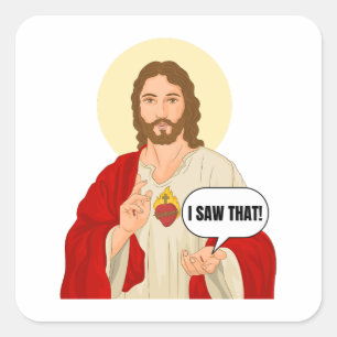 Jesus portrait sticker - I saw that Religious gift