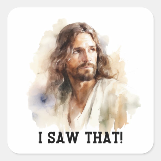 Jesus portrait sticker - I saw that Religious gift (Front)