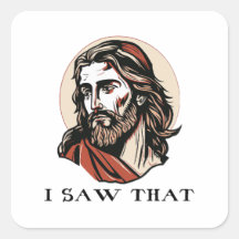 Jesus portrait sticker - I saw that Religious gift
