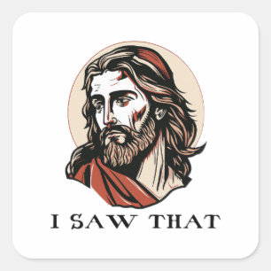 Jesus portrait sticker - I saw that Religious gift